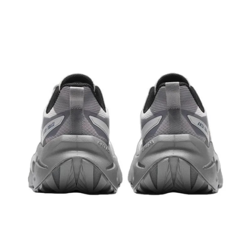 Anta Cushioning Wear Resistant Low Top Running Shoes Men's Gray White-2