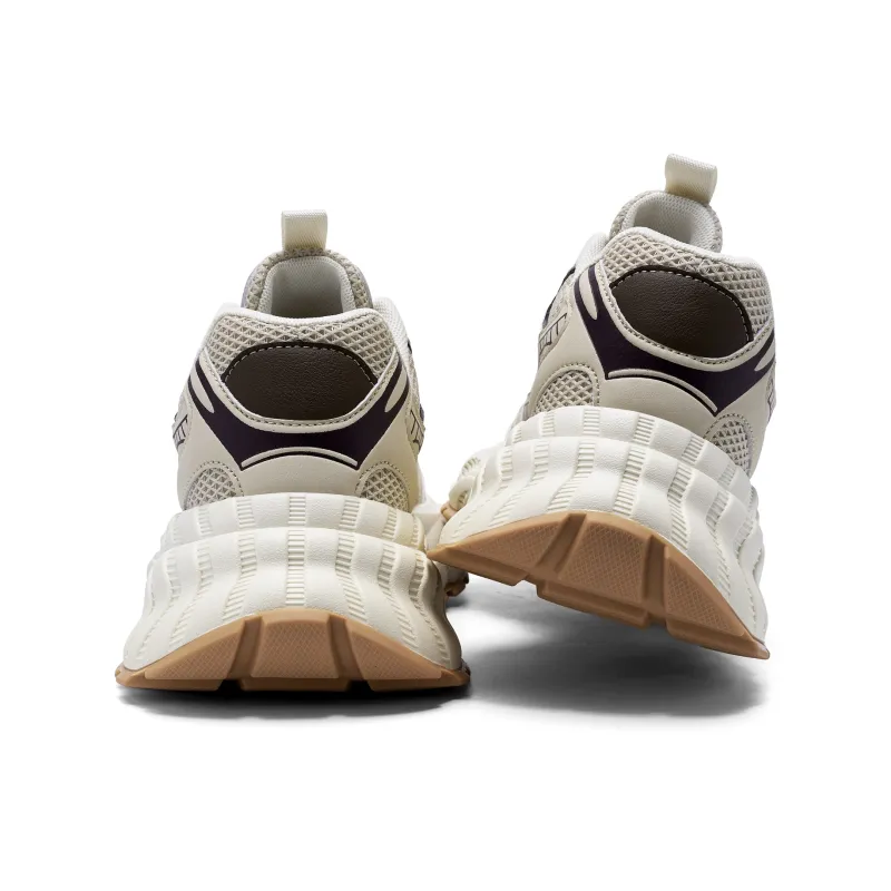 JEEP SPIRIT Cushioning Anti Slip Wear Resistant Breathable Height Increasing Low Top Chunky Sneakers Unisex Light Sandy-6