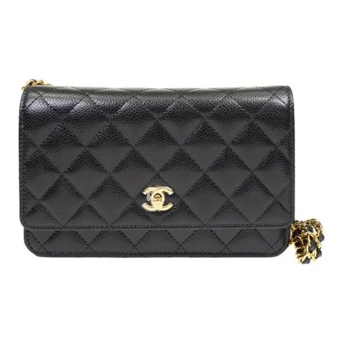CHANEL WOC Calfskin Shoulder Bag, Crossbody Bag Women's Black