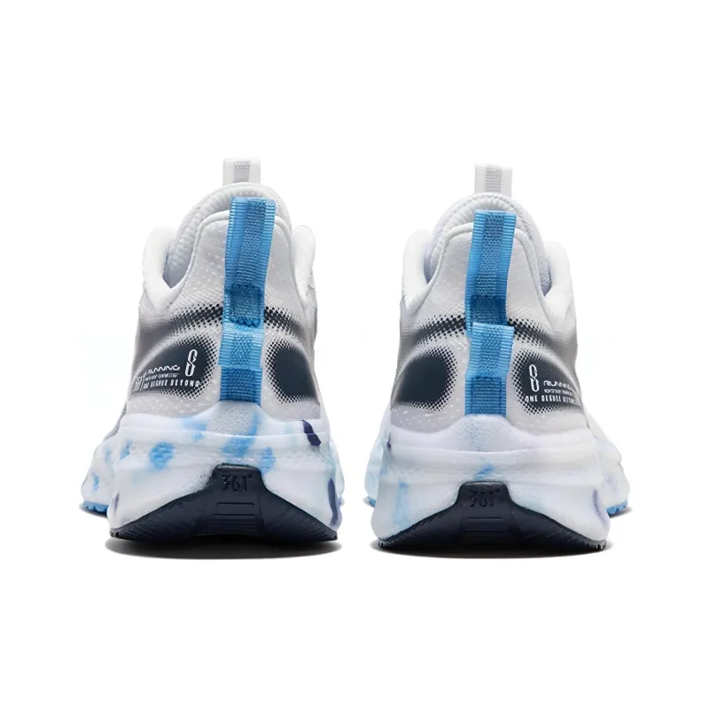 361° Cushioned Wear Resistant Breathable Low Top Running Shoes Men's Black Blue-3