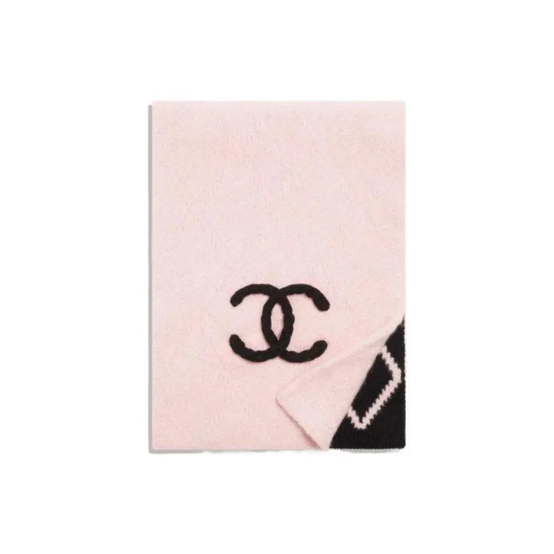CHANEL Cashmere, Velour Knit Scarves Women's Pink-0
