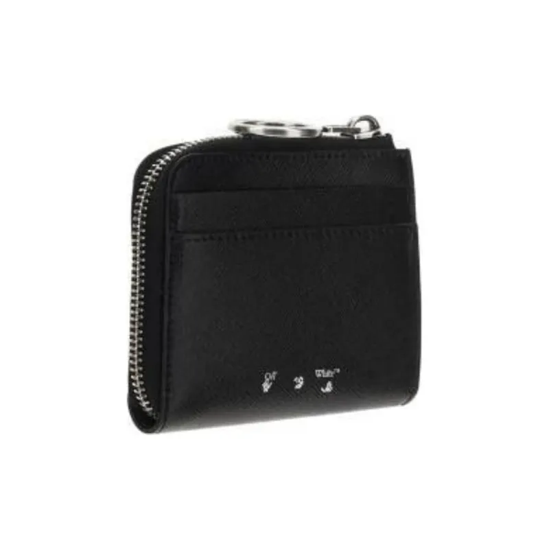 OFF-WHITE Cow Leather Coin Purse Men's Black-1