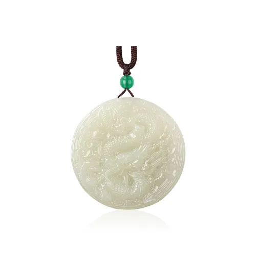 TAMINA Pendants Pale Greenish-White Jade Unisex