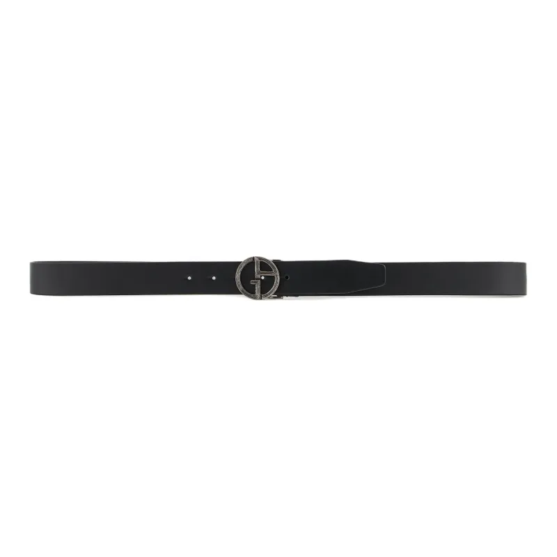 EMPORIO ARMANI Leather Belt With Ga Logo-2