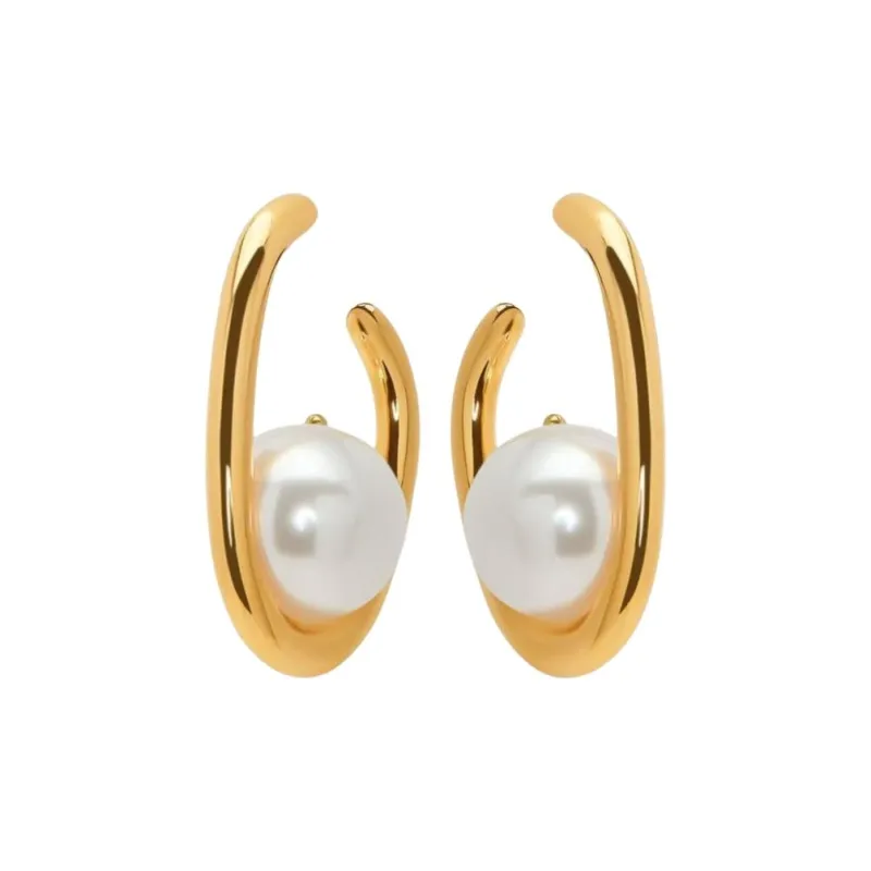 Oscar De La Renta Embellished Hoop Earrings-0