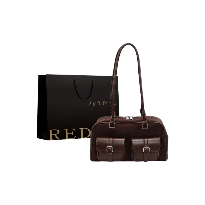 REDOO PU Shoulder Bag Women's Brown/Coffee/Black-4