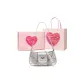 Dusty Pink Silver Heartbeat Box Shopping Bag