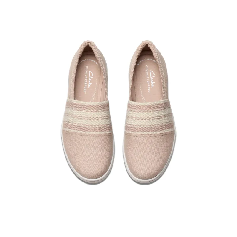Clarks Breeze Sky Mist Slip-Resistant Low-Top Casual Shoes Women's Pink Beige-3