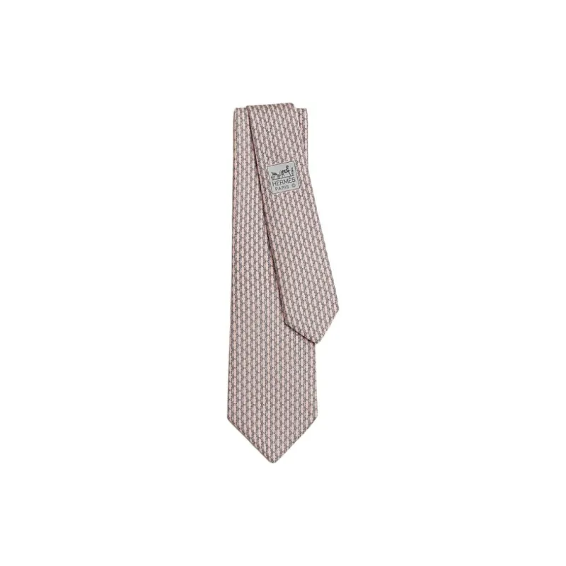 HERMES Silk, Mulberry Silk Ties Men's Pink-0