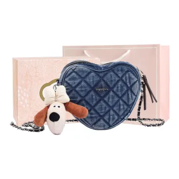 MISS GAIL Synthetic Leather Shoulder Bag Crossbody Bag Women's Denim Blue