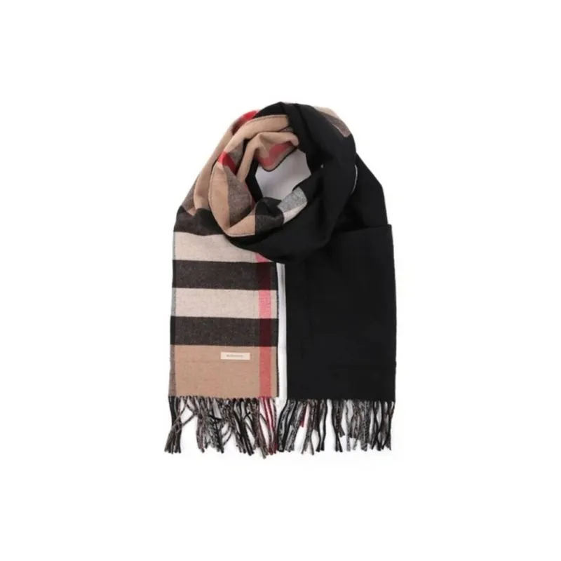 Burberry Merino Wool Cashmere Knit Scarves Unisex Multicolor-0