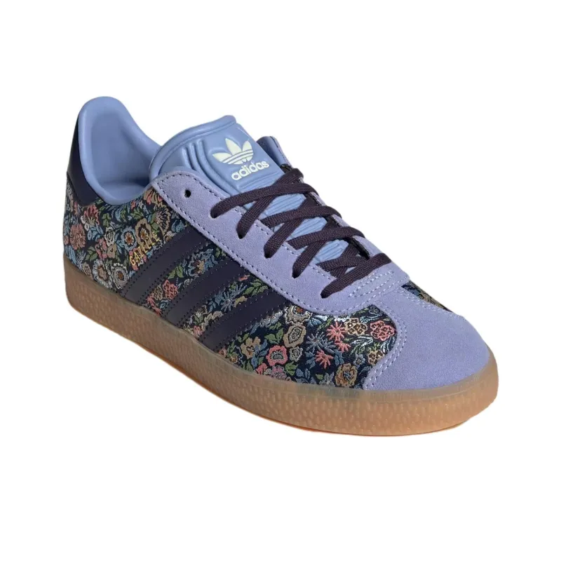 Adidas Originals GAZELLE Abrasion Resistant Low Top Kids' Skateboarding Shoes Blue Black Teenagers-4