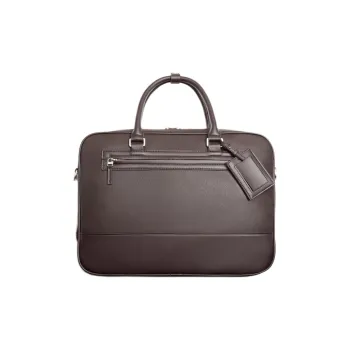 ZARA Polyurethane Portable One Shoulder Crossbody Briefcase Regular Unisex Brown