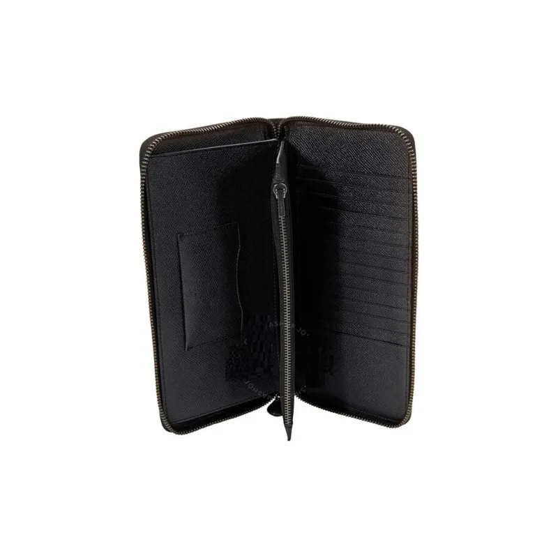 COACH Cross-Stitch Leather Wallet Men's Black-5