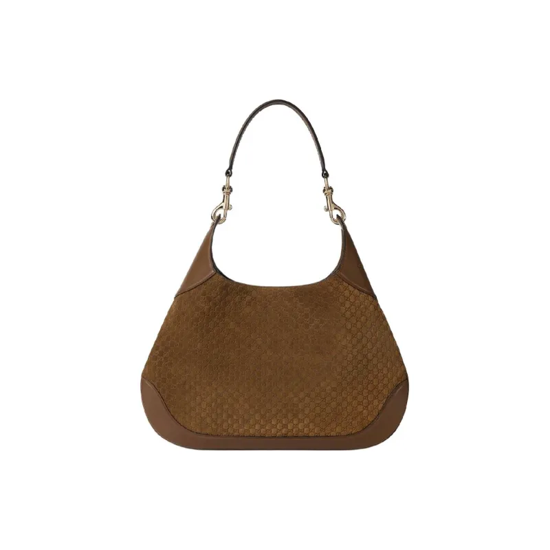 GUCCI Suede Material Crossbody Bag Shoulder Bag Small Size Women's Brown-3