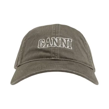 GANNI Logo embroidered Cotton Cap