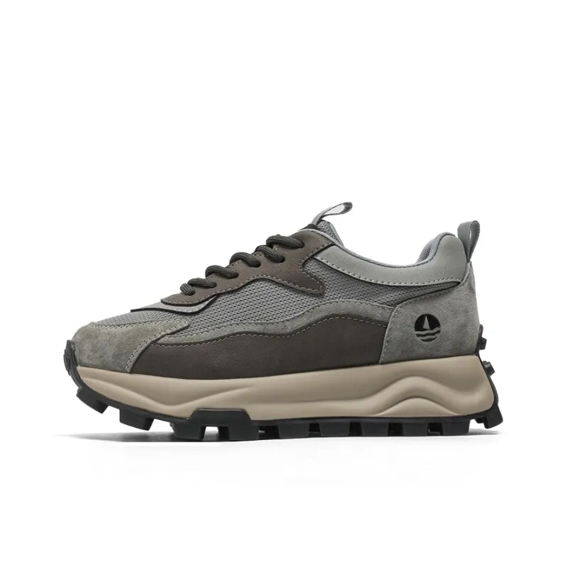 NAVIGARE Small Sailboats Height Increasing Low Top Casual Shoes Women's Gray-0