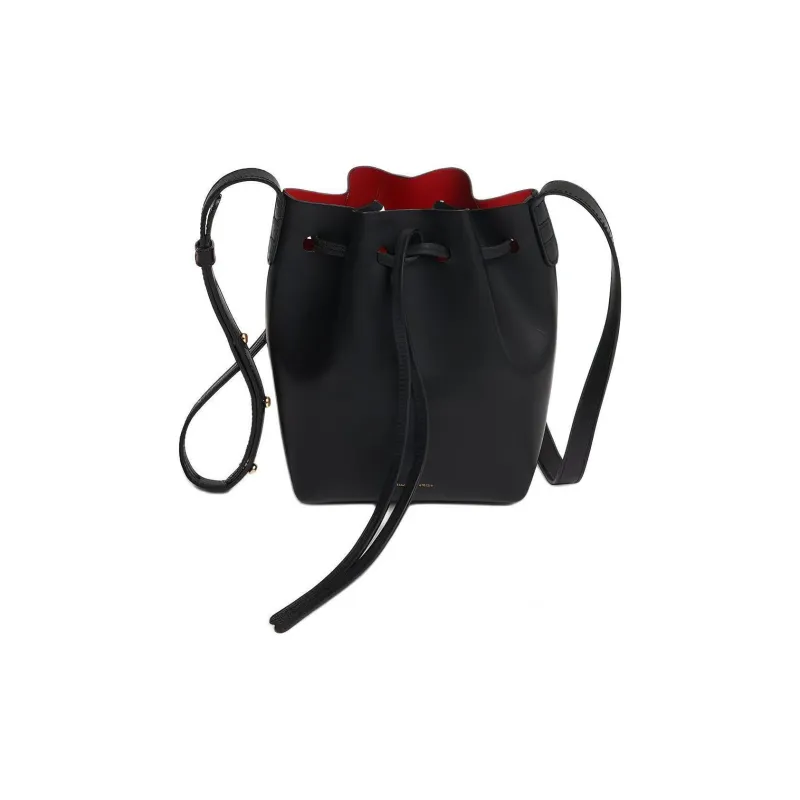 MANSUR GAVRIEL Plant Tanned Leather Bucket Bags Shoulder Bag Crossbody Bag Extra Mini Women's Black & Flame Red-1