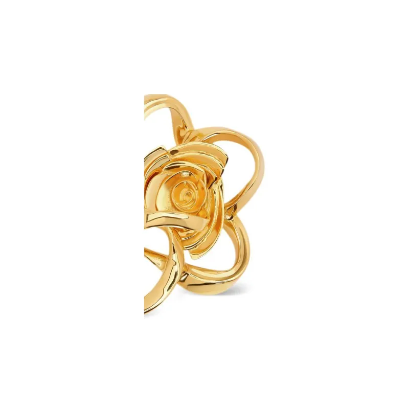 Oscar De La Renta Geometric Rose Brooch-2