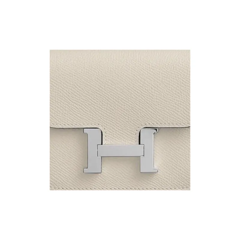 HERMES Constance Slim Epsom Calfskin Clutch Wallet Fanny Pack Regular Women's 10 Craie Milkshake White-3