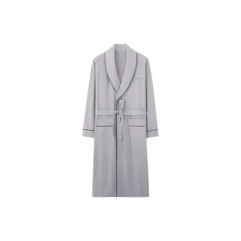 Huggy Kissy Bath Robes Men's Light Gray