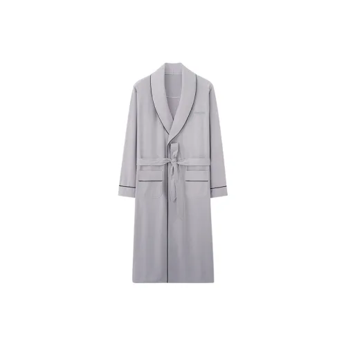 Huggy Kissy Bath Robes Men's Light Gray