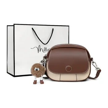 MILLIE'S Cow Leather Underarm Small Round Bag, Shoulder Bag Regular Women's Coffee