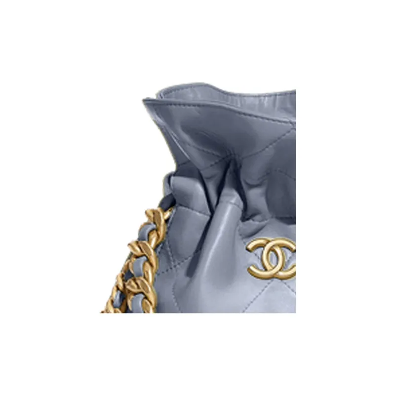 CHANEL Polished Lambskin Bucket Bag, Handbag, Shoulder Bag, Crossbody Bag Trumpets Women's Gray-2