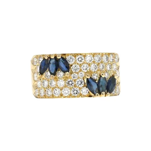 Van Cleef & Arpels Yellow Gold Diamonds And Sapphires Ring