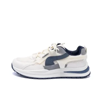HUANQIU Cushioning Height Increase Low Top Running Shoes Men's Beige Blue