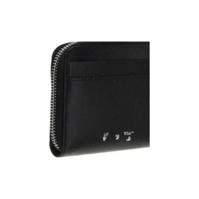 OFF-WHITE Cow Leather Coin Purse Men's Black-3