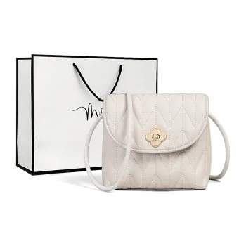 MILLIE'S Cow Leather With Synthetic Leather Underarm Shoulder Bag Regular Women's Ecru