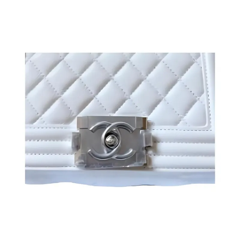 CHANEL Leboy Calfskin Crossbody Bag, Shoulder Bag Trumpets Women's White-1