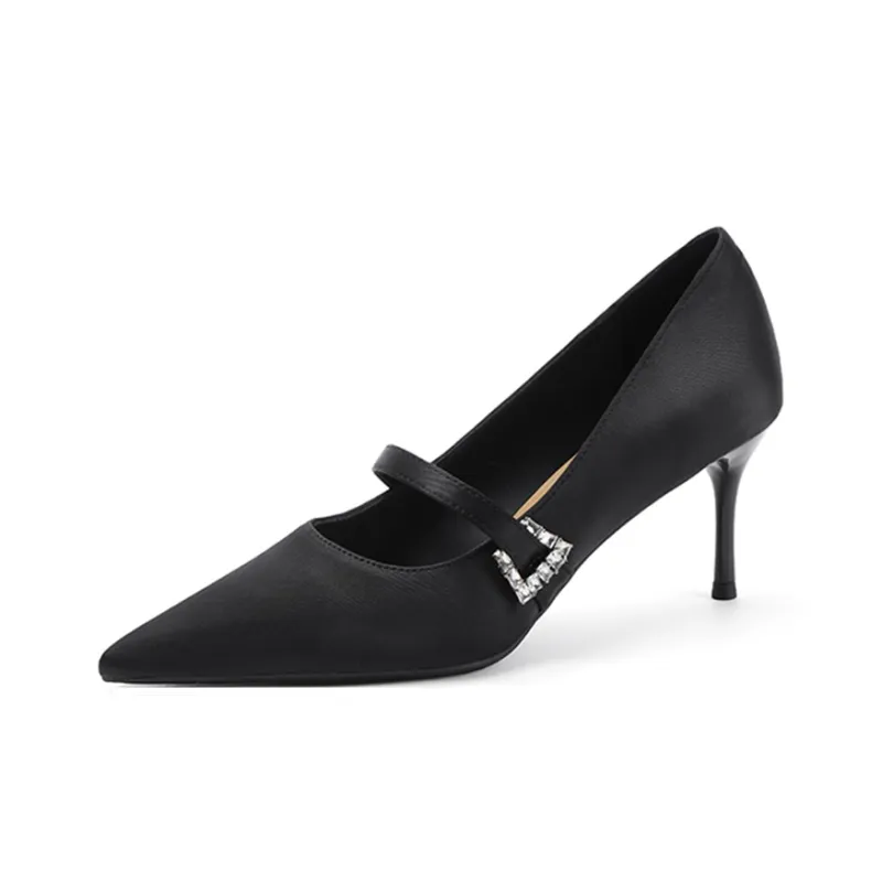Ainer cat Slim Heel High Heels 7cm Women's-8
