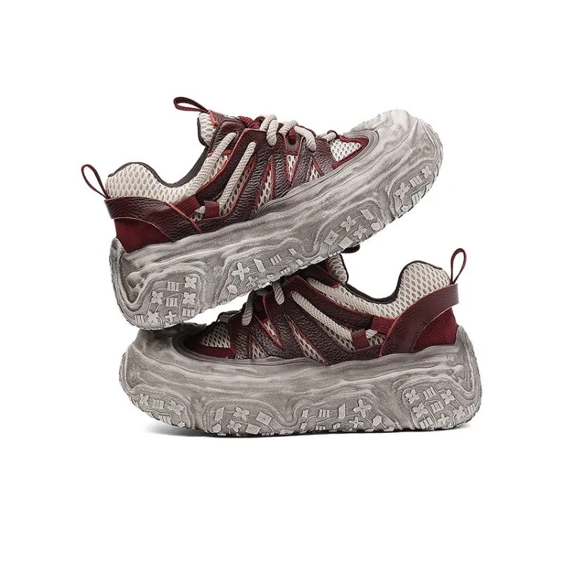 BURGELY Wear-Resistant Low-Top Chunky Sneakers Women's-3