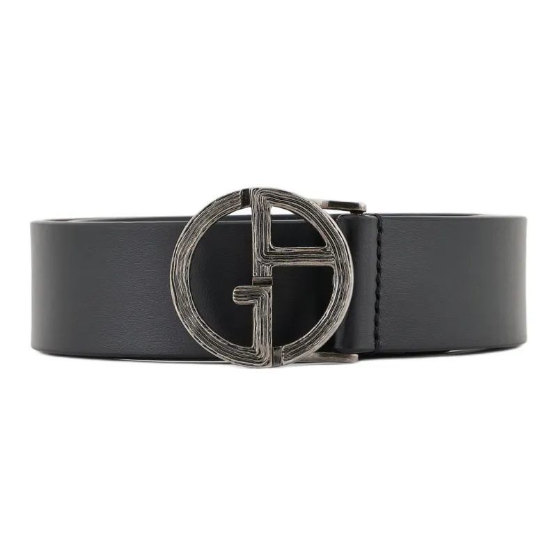EMPORIO ARMANI Leather Belt With Ga Logo-0