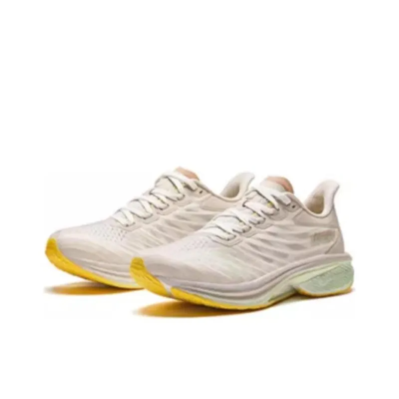 Anta MACH Mach 4.0 Cushioned Slip Resistant Rebound Low Top Running Shoes Women's White Green-1