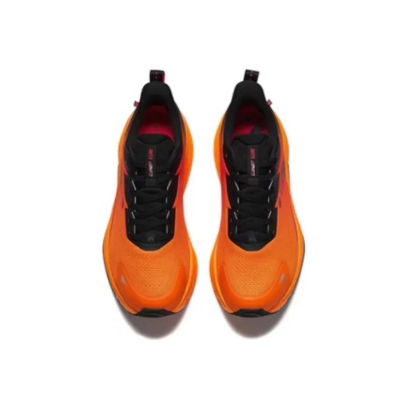 Anta Rocket 6.0 Cushioned Slip Resistant Abrasion Resistant Low Top Sprint Running Shoes Men's Orange Red And Black-3