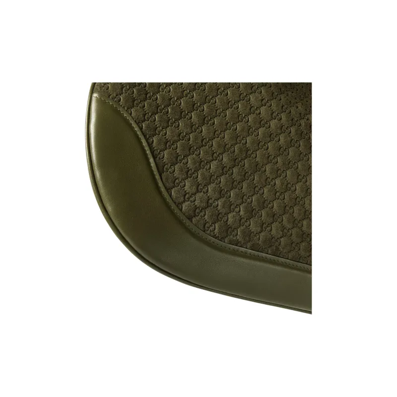 GUCCI Suede Crossbody Bag Shoulder Bag Small Size Women's Dark Green-6