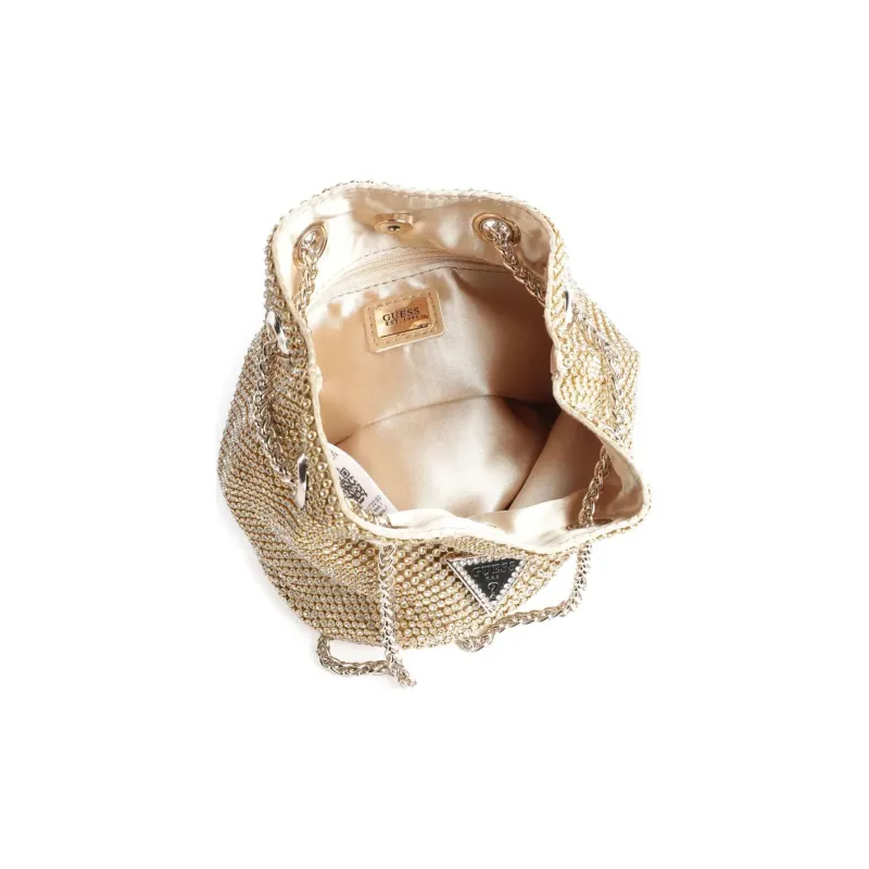 GUESS Polyurethane Bucket Bags Shoulder Bag Crossbody Bag Mini Women's Gold-3