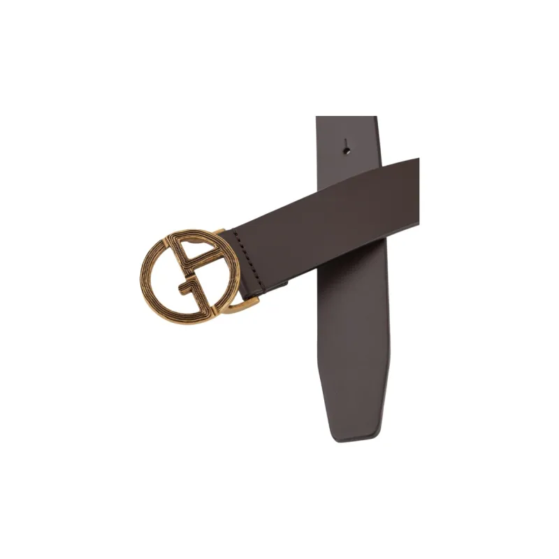 EMPORIO ARMANI Leather Belt With Ga Logo-2