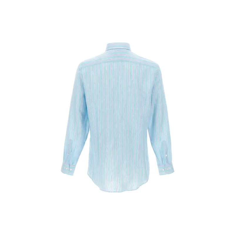 ETRO Striped Curved Hem Shirt-1