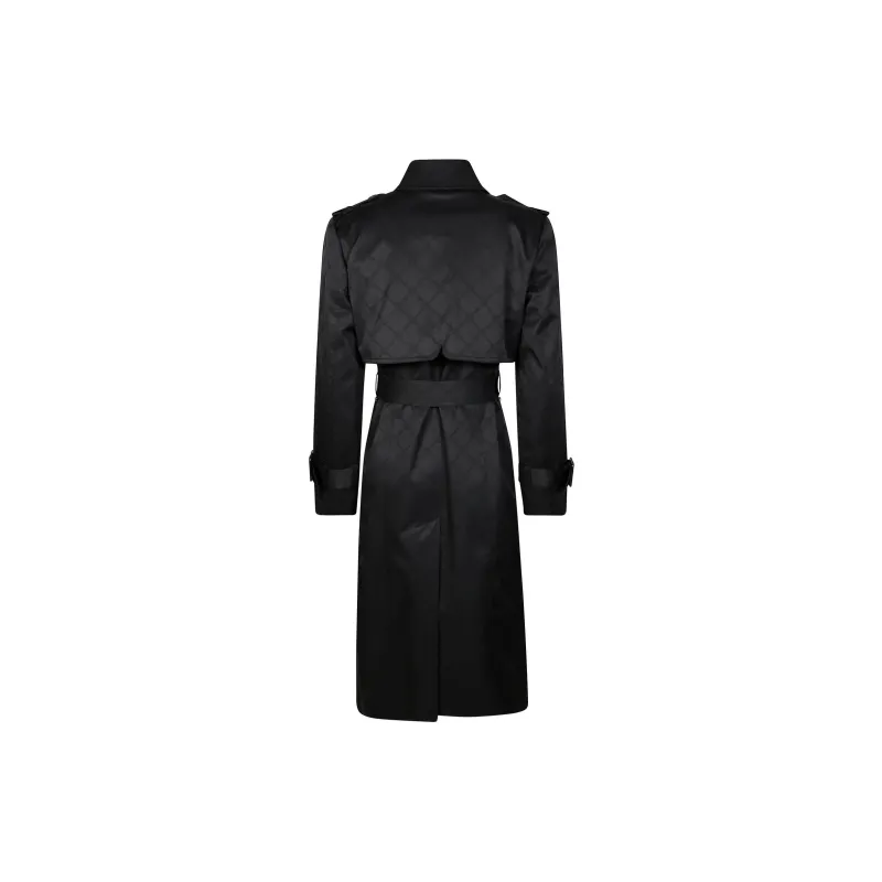 Elisabetta Franchi Double Breasted Jacquard Trench Coat-1