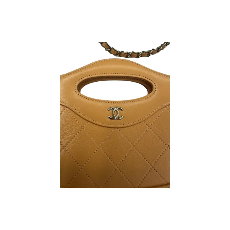 CHANEL Cow Leather Handbag, Shoulder Bag, Crossbody Bag Mini Women's Orange-3