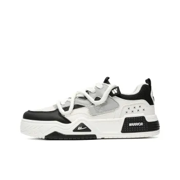 Warrior Lace Up Vintage Casual Shoes Height Increasing Wear Resistant Low Top Skateboard Shoes Men's Beige Black Gray