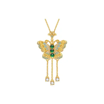 Cuiya Golden Building Ice Type Necklaces Women's
