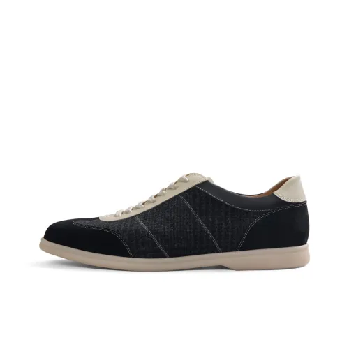 MARLING&EVANS x THOM WILLS Vintage Trendy Flannel Patchwork Suede German Army Trainers Casual Shoes Unisex