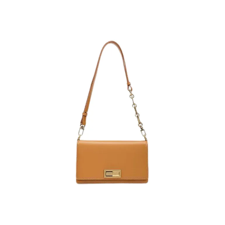 HONGU Split Cow Leather Bonded Synthetic Leather Small Square Bag Crossbody Bag Shoulder Bag Women's Brown-5