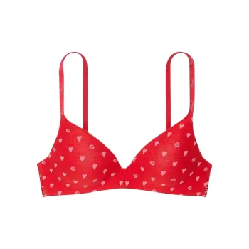 Victoria's Secret PINK Bra Women's Red Heart Dot Print