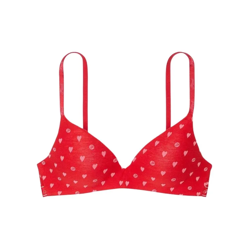 Victoria's Secret PINK Bra Women's Red Heart Dot Print-0